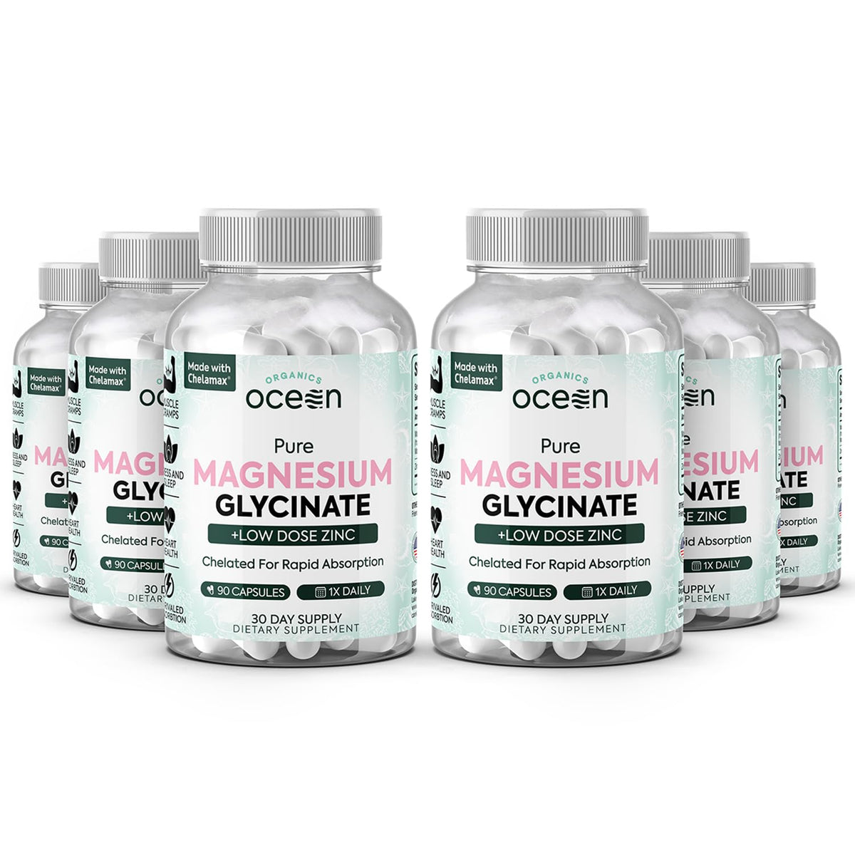 Organics Ocean frasco delantero mostrando el diseño y ventaja de potencia