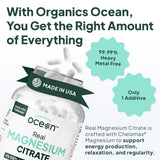 Organics Ocean polvo de magnesio mostrando textura pura y origen