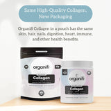 Cucharada de Organifi Collagen vertiéndose en bebida para fácil uso diario