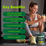 Organika creatine etiqueta con información nutricional y certificación GMP visible
