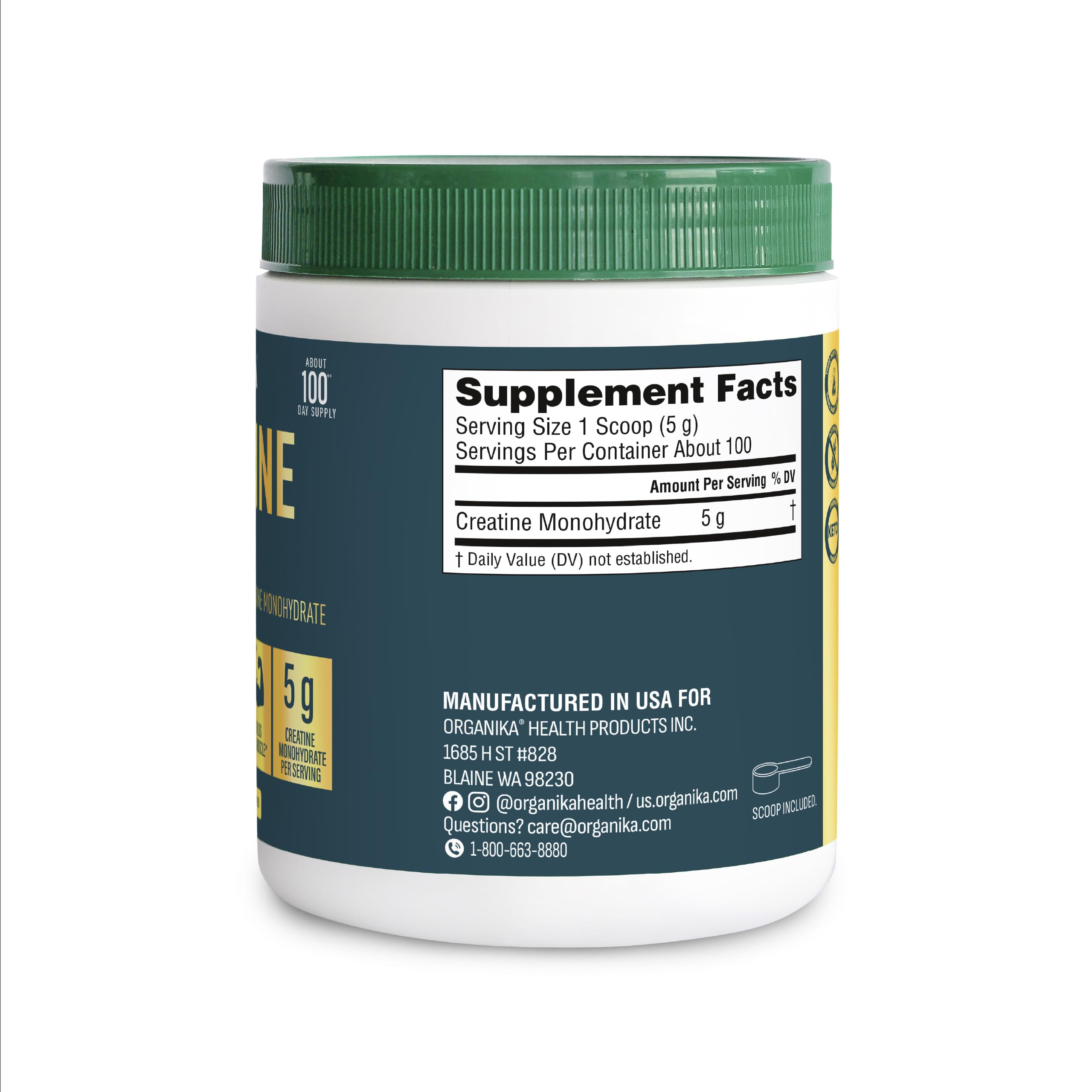 Organika creatine textura del polvo micronizado, mezcla fácil y sin grumos