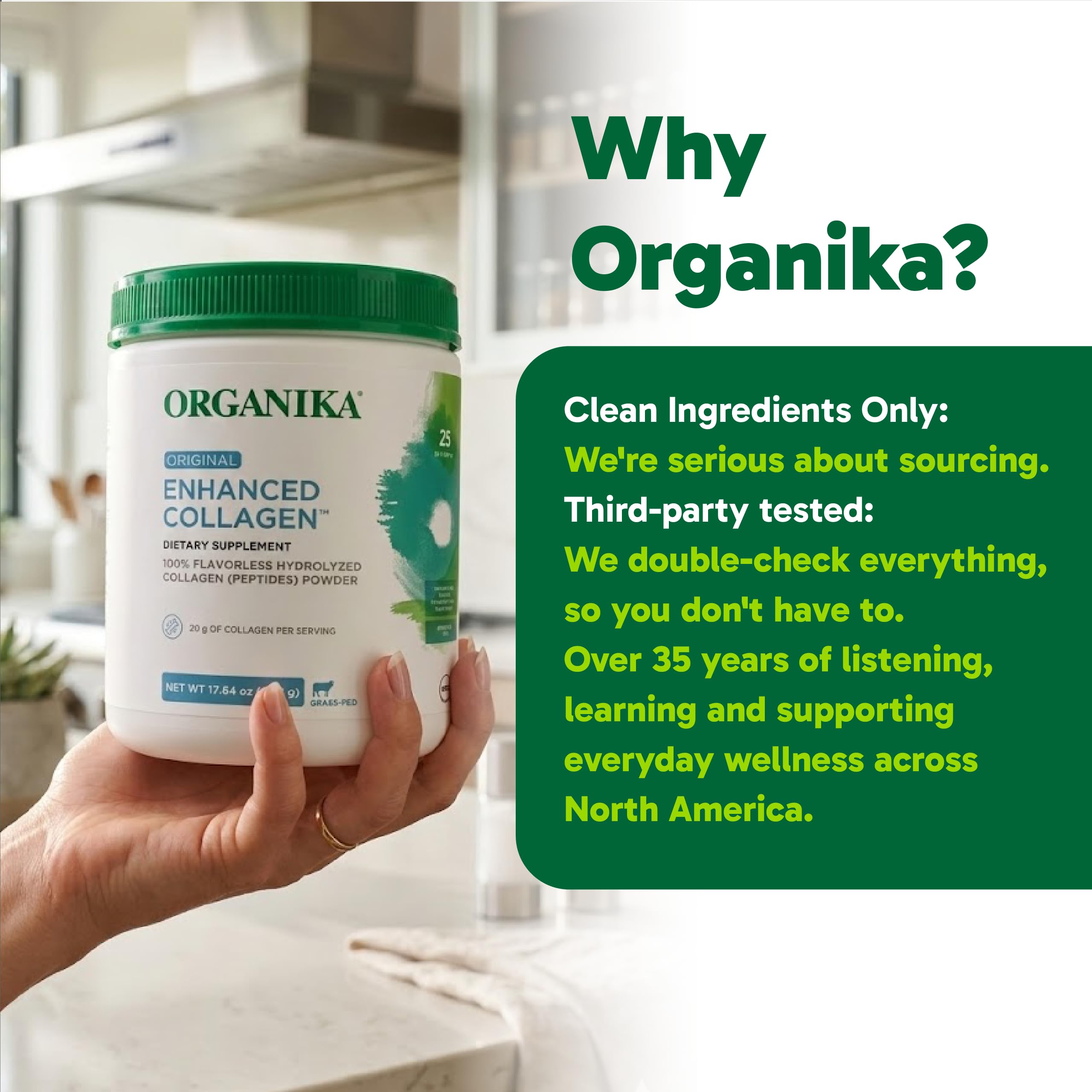 Organika en cocina vertido en sopa caliente, resultado sin grumos ni sabor alterado