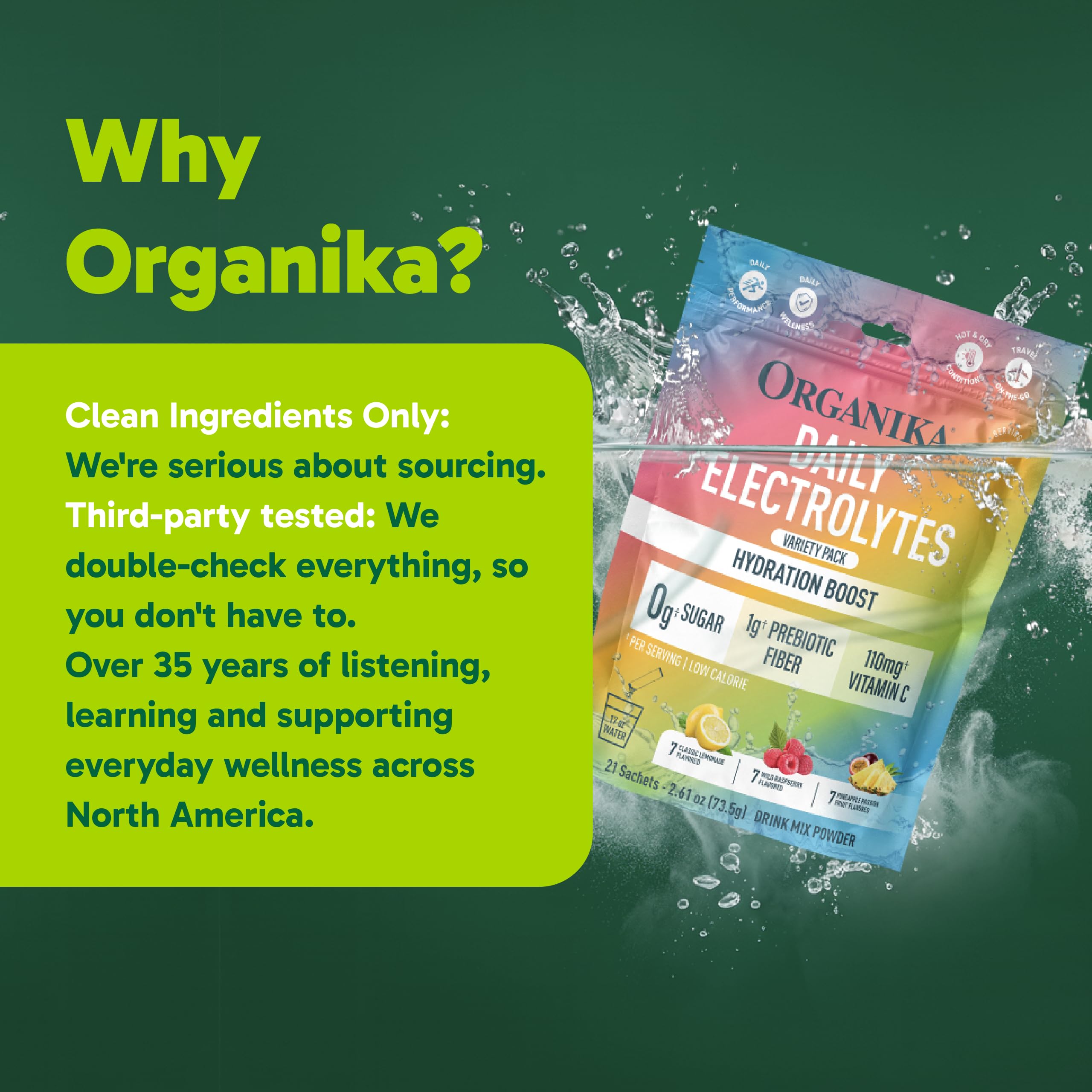 Organika sobre abierto con contenido visible, mezcla homogénea