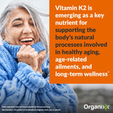 Organixx D3 K2 detalle de etiqueta con ingredientes claros y transparencia