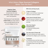 Organixx etiqueta de ingredientes que destaca tipos de colágeno y vitamina C