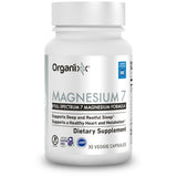 Organixx Magnesium 7 frasco frontal mostrando cápsulas y marca, beneficio descanso