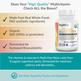 Organixx multivitamin cápsulas en mano para mostrar tamaño y conveniencia diaria