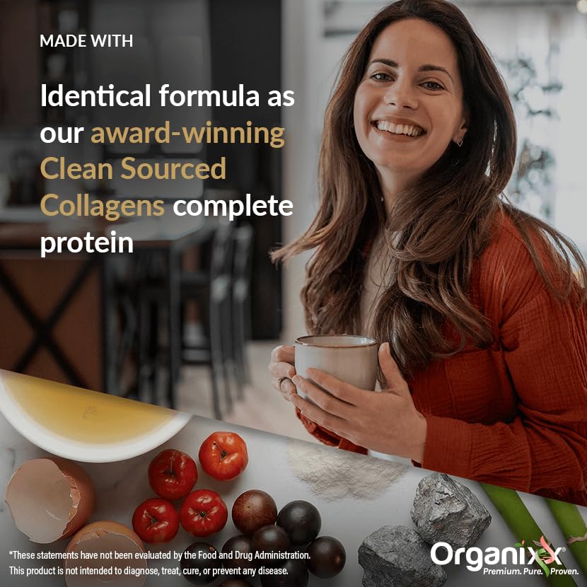 Organixx polvo disuelto en vaso mostrando mezcla homogénea