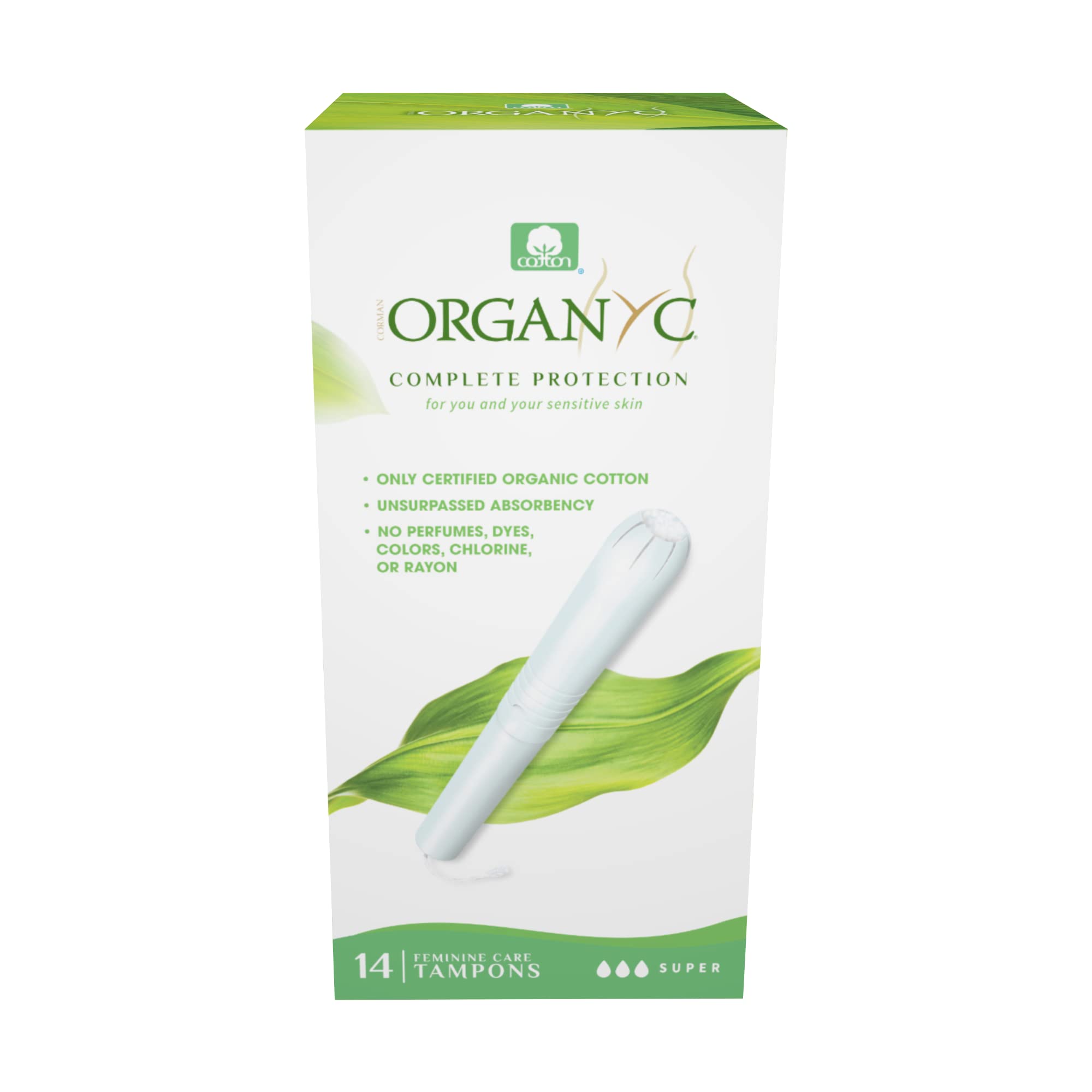 Organyc aplicador de cartón en primer plano para fácil inserción ecológica