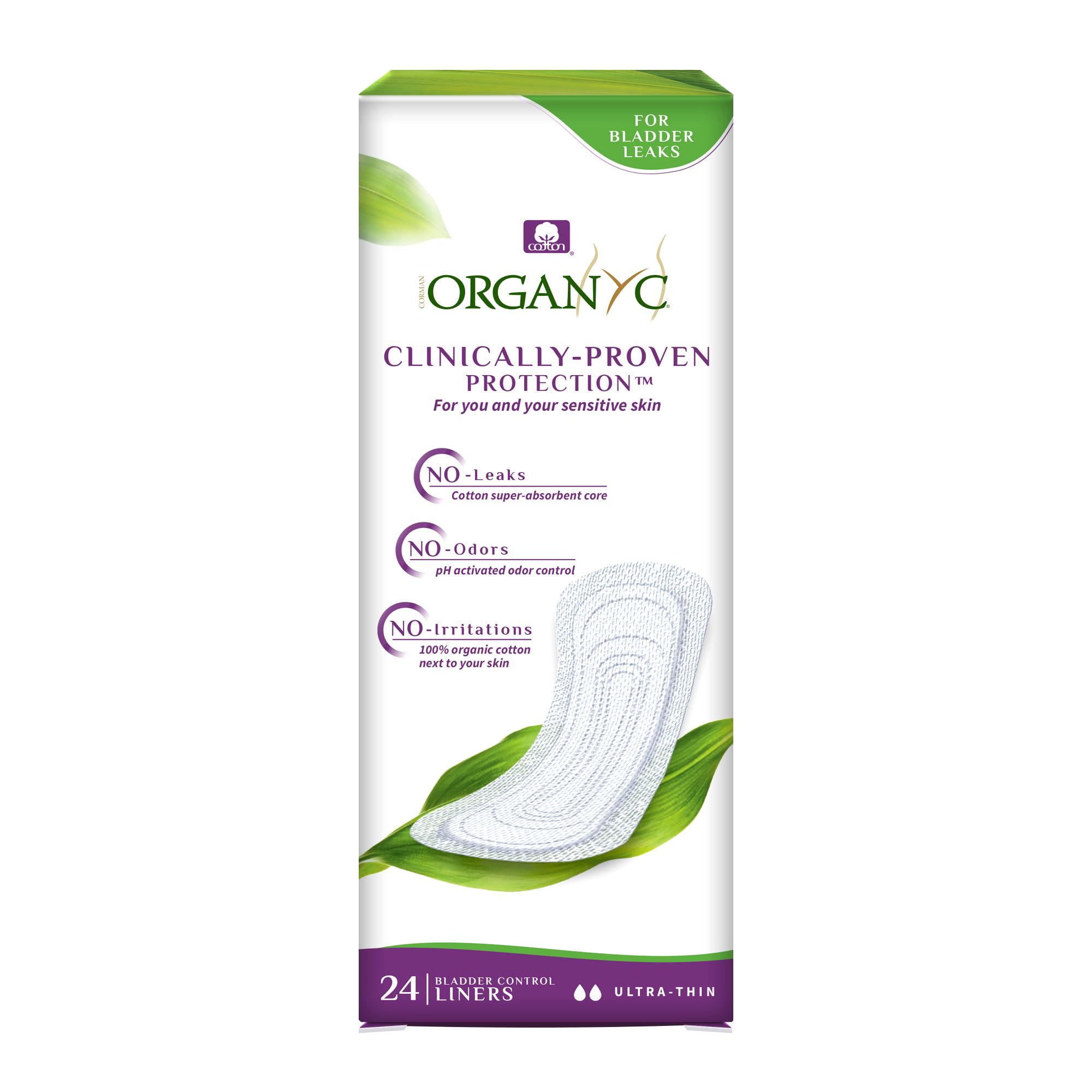 Organyc empaque frontal mostrando caja y protección discreta