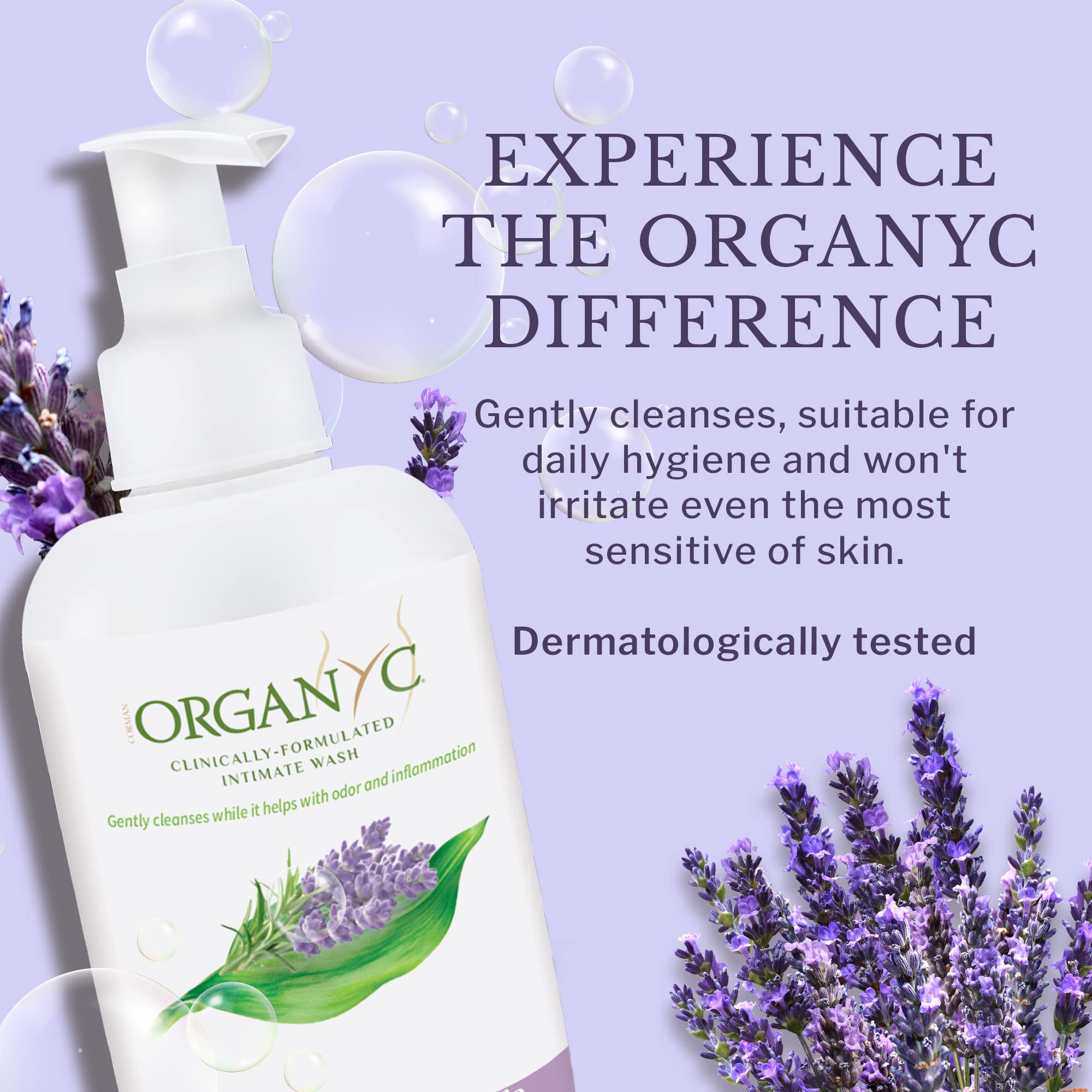 Organyc en ambiente de baño transmitiendo frescura y cuidado íntimo