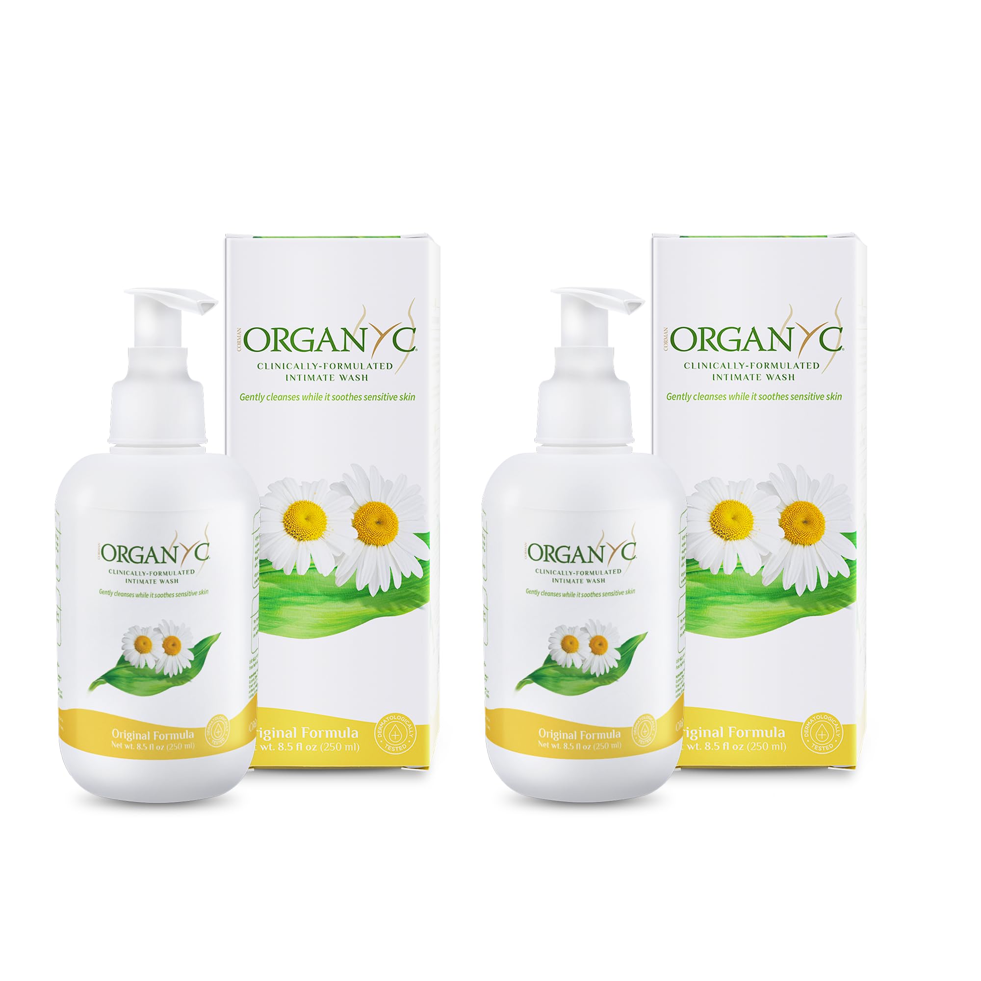 Organyc frente del envase mostrando diseño y volumen, beneficio claridad de producto