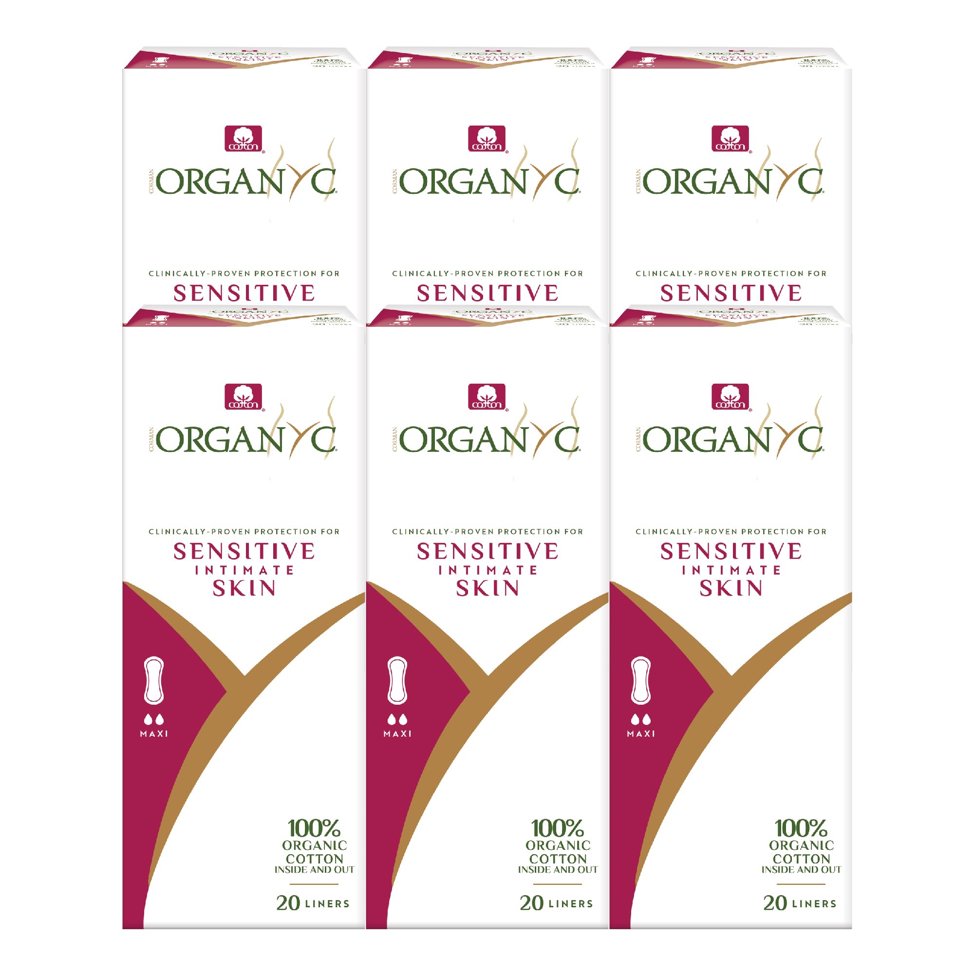 Organyc empaque frontal mostrando cantidad y certificación, confort natural
