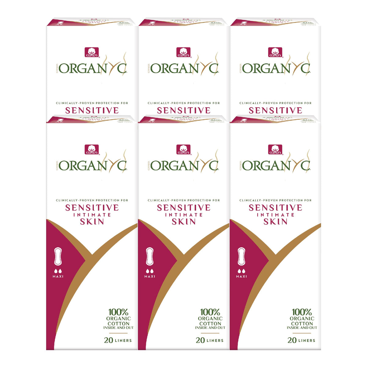Organyc empaque frontal mostrando cantidad y certificación, confort natural