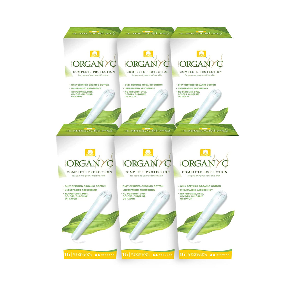 Organyc paquete frontal mostrando cantidad y certificación, comodidad y confianza