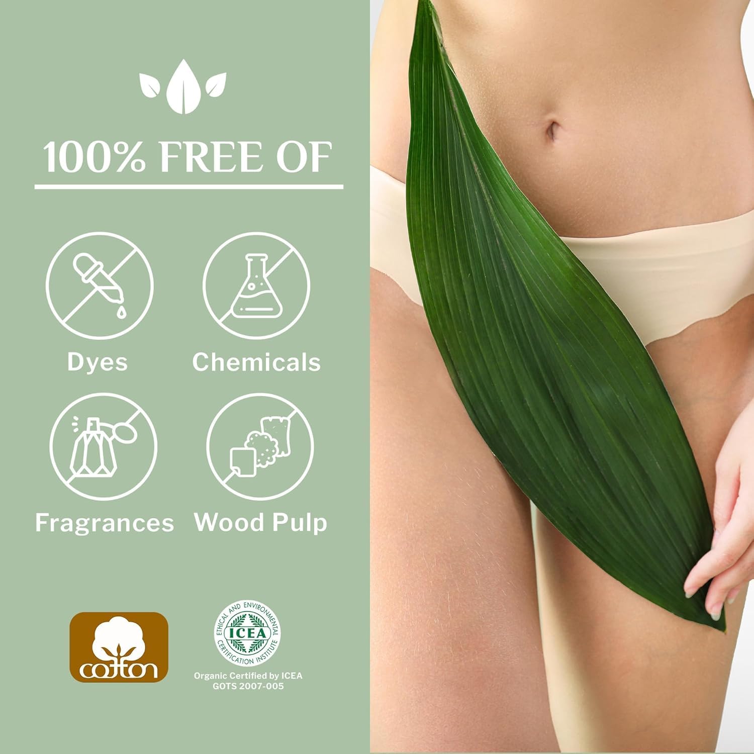 Organyc protector plegado en forma de tanga, ajuste discreto y cómodo