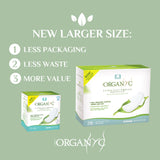 Organyc toalla en cama demostrando protección nocturna segura