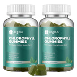 ORGMO envase frontal de gomitas chlorophyll sin azúcar mostrando diseño y cantidad