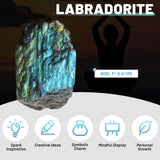 Orientrea piedras de labradorita desplegadas, variedad de tamaños para proyectos