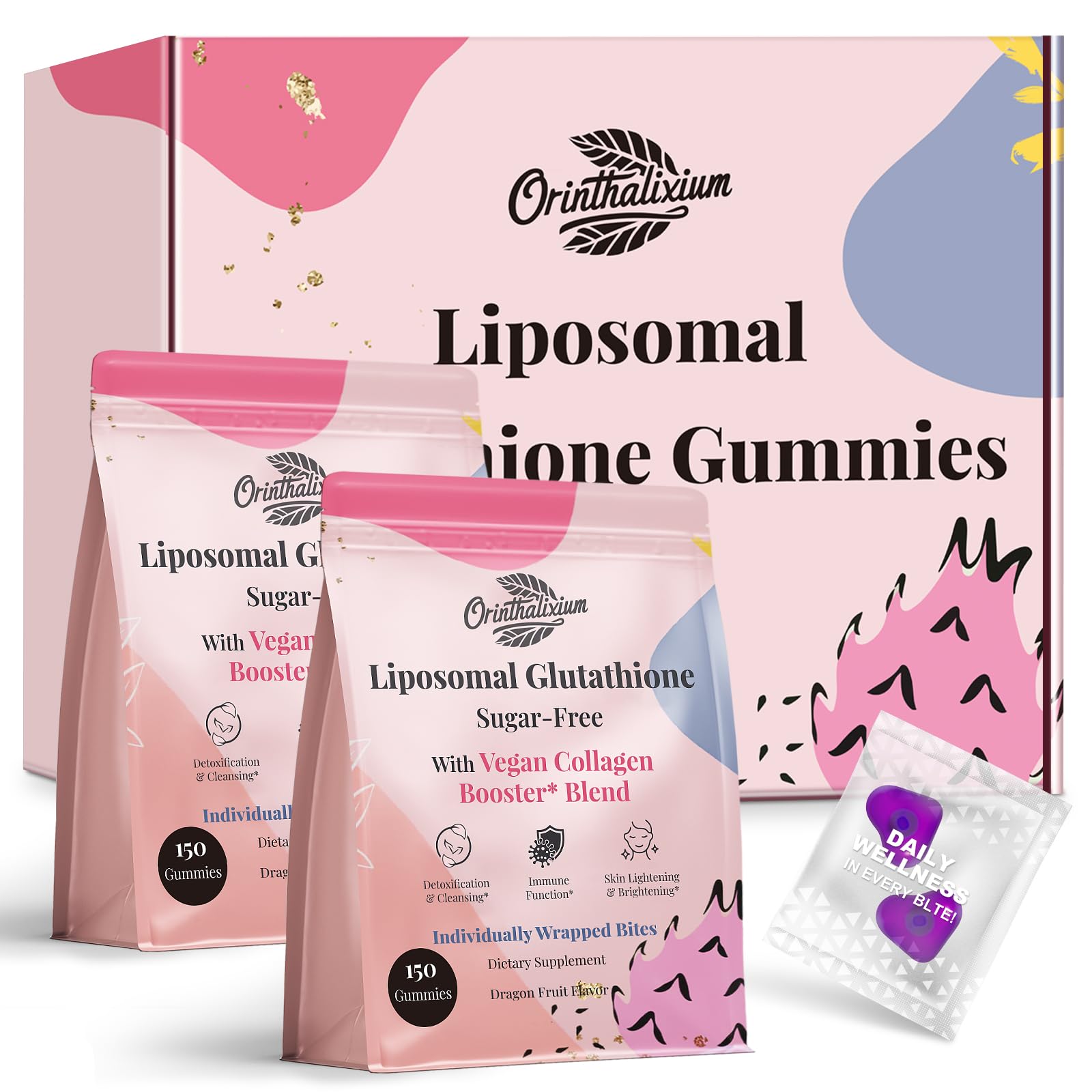 Orinthalixium frontal del envase mostrando 300 gominolas y beneficios visibles