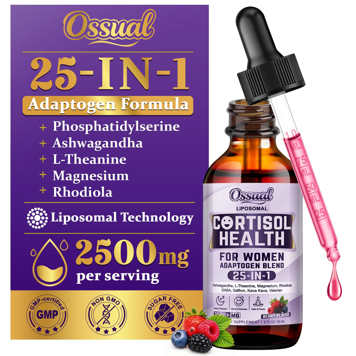 Ossual frasco frontal mostrando etiqueta clara y beneficios