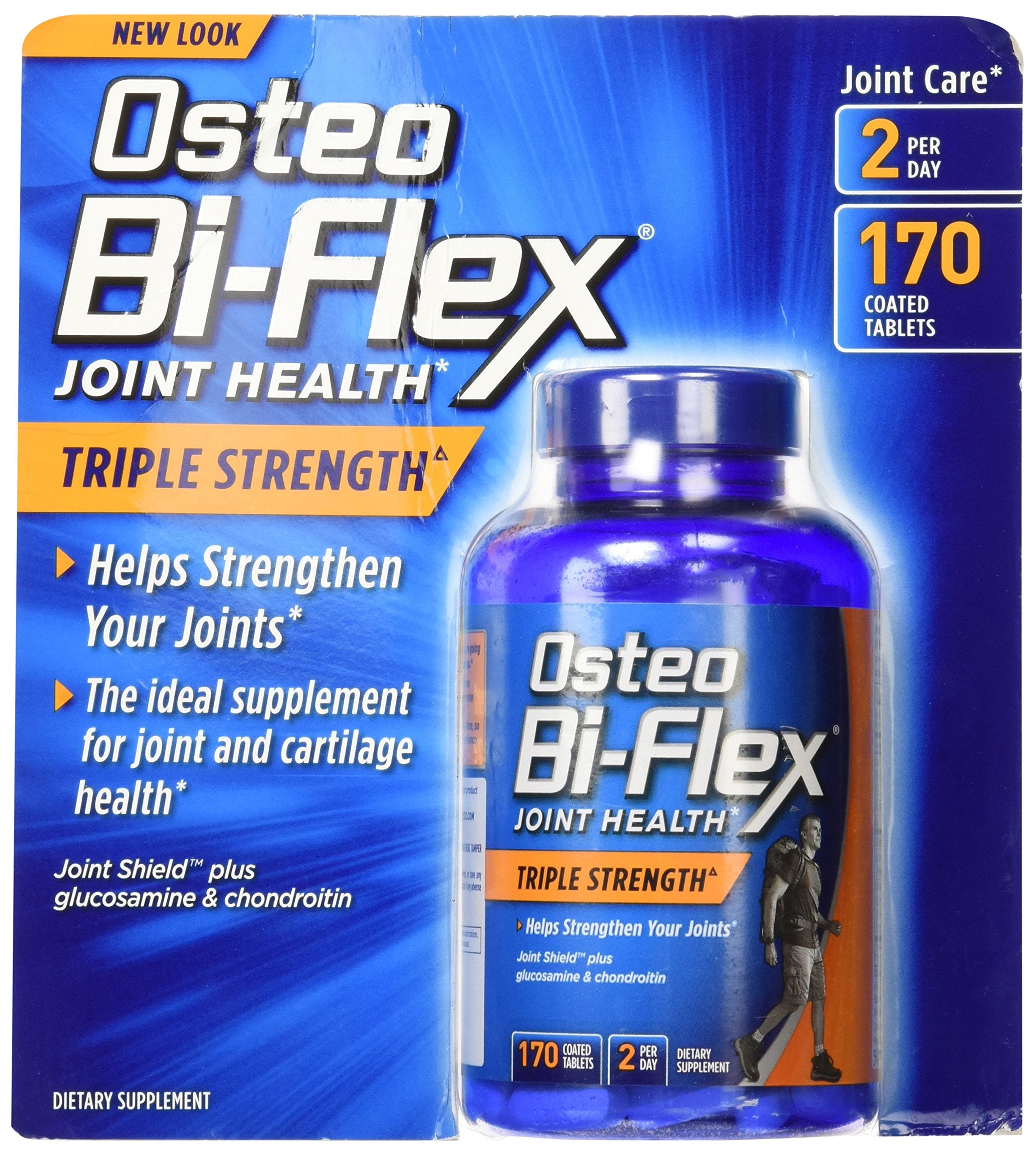 Osteo Bi-Flex frente del empaque mostrando la etiqueta y tamaño del envase para decidir compra