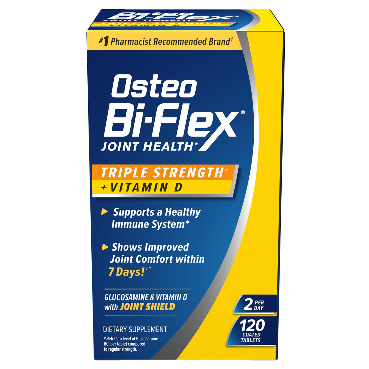 Osteo Bi-Flex vista frontal del envase que facilita elegir soporte articular