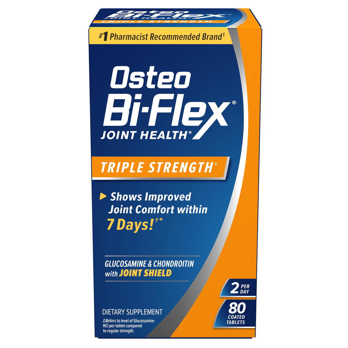 Osteo Bi-Flex frente del empaque mostrando la presentación y beneficios
