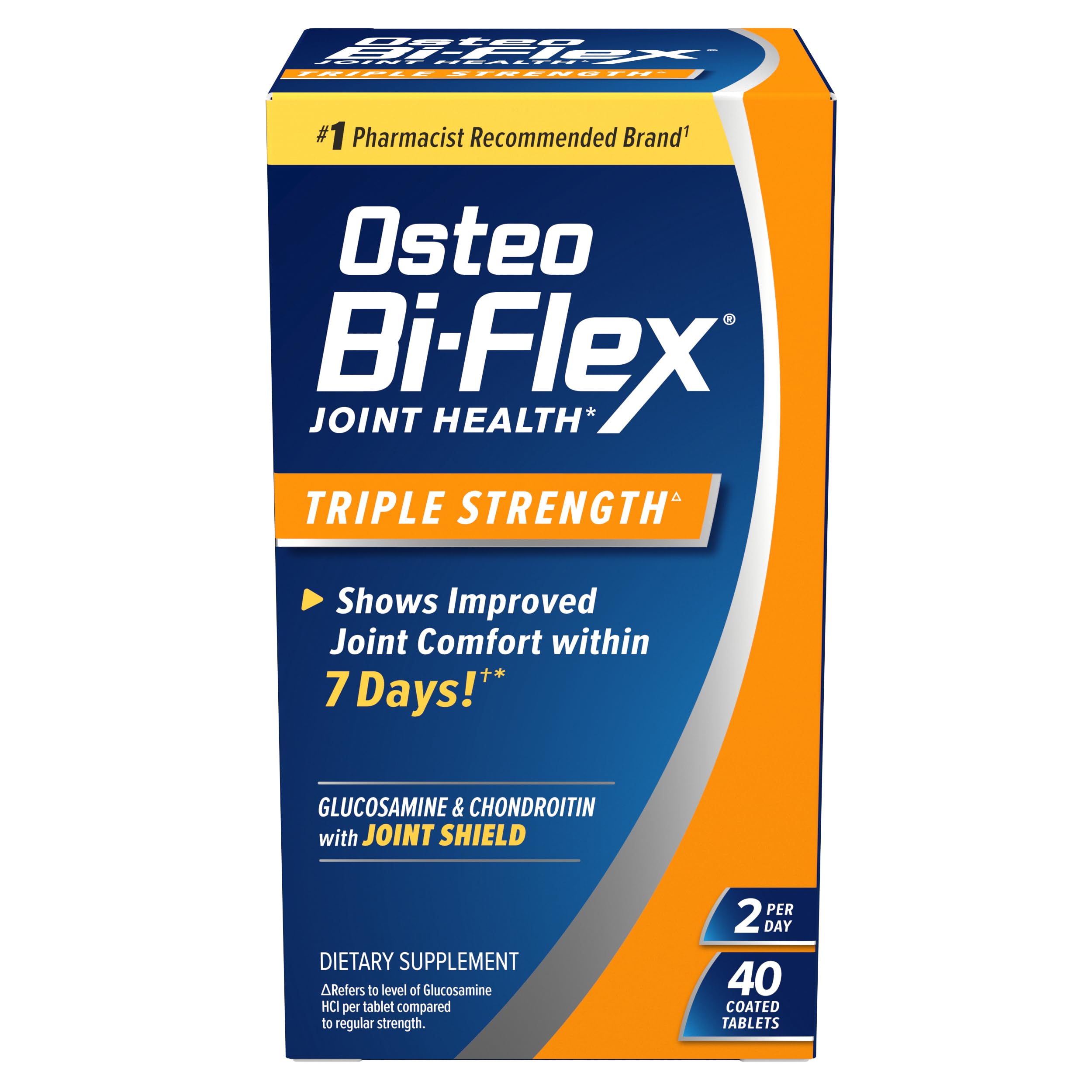 Osteo Bi-Flex frente del empaque mostrando beneficios para movilidad