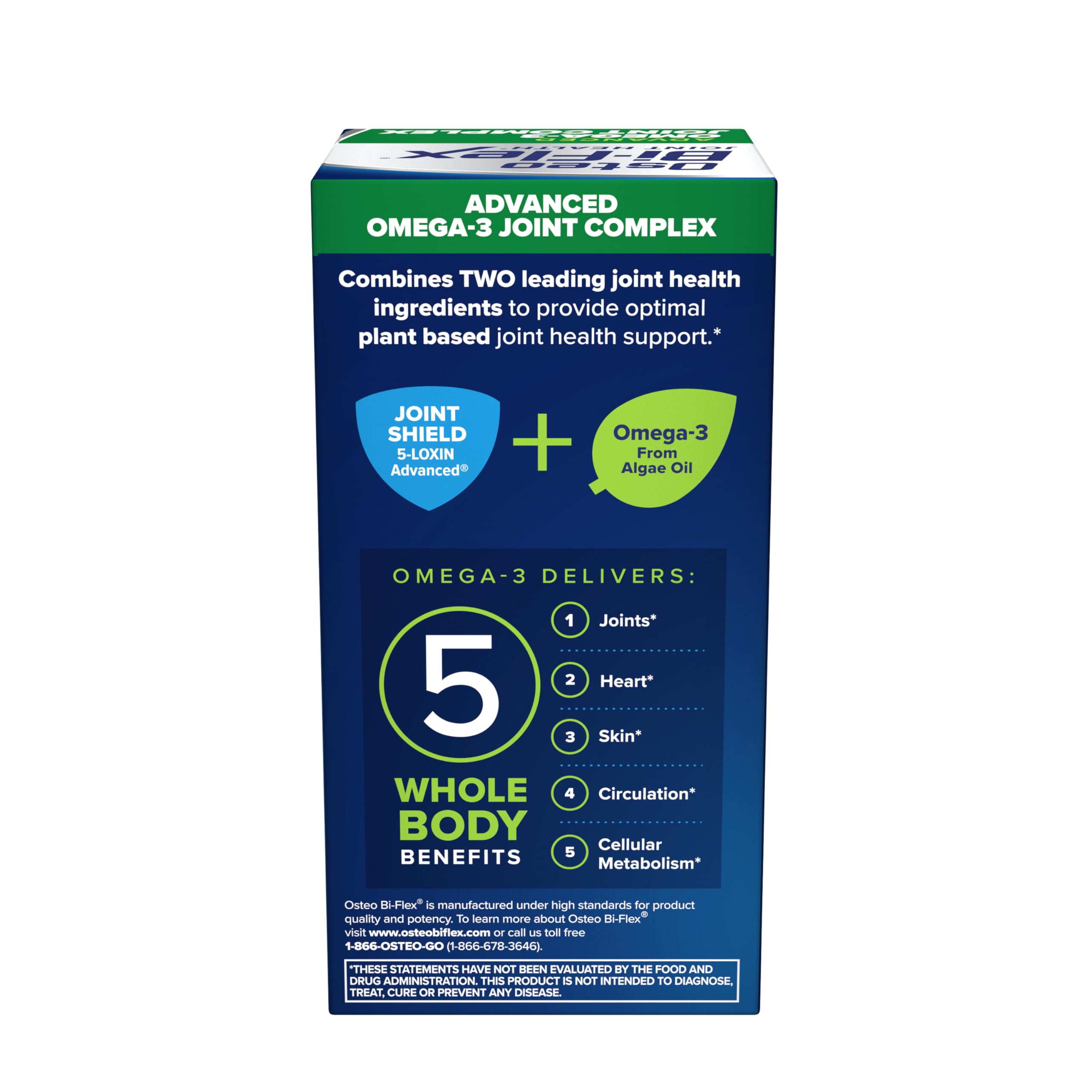 Osteo Bi-Flex botella abierta con softgels para ver textura y cantidad