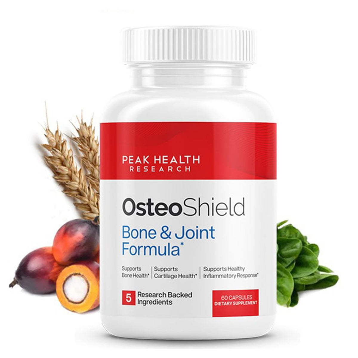 OsteoShield frente del envase mostrando fórmula completa y beneficios