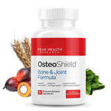 OsteoShield frente del envase mostrando fórmula completa y beneficios