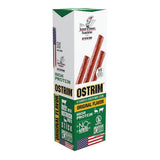 Ostrim palito frontal del envase destacando conveniencia y proteína