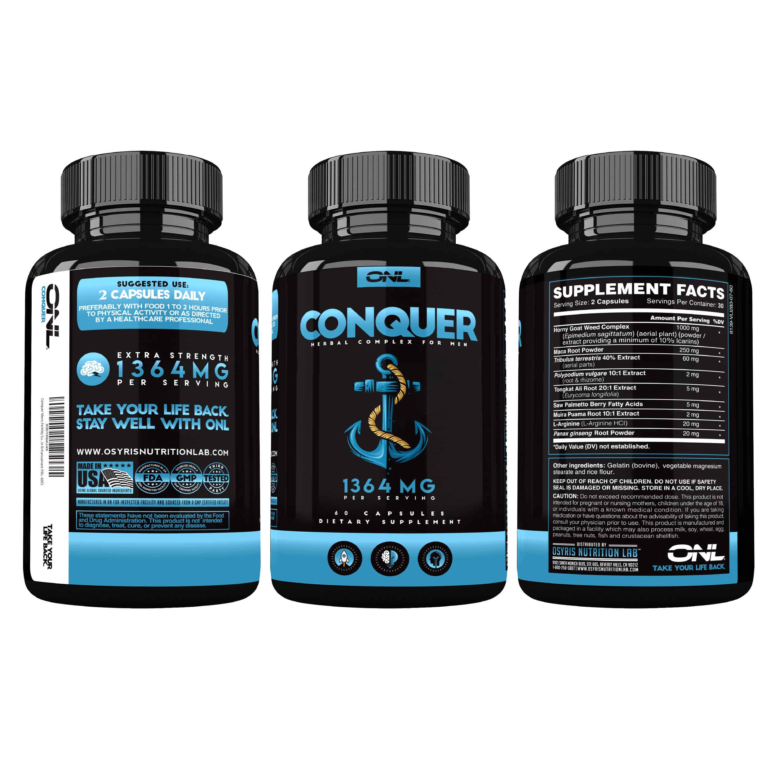 Osyris Nutrition Lab Conquer empaque listo para envío, beneficio protección y presentación
