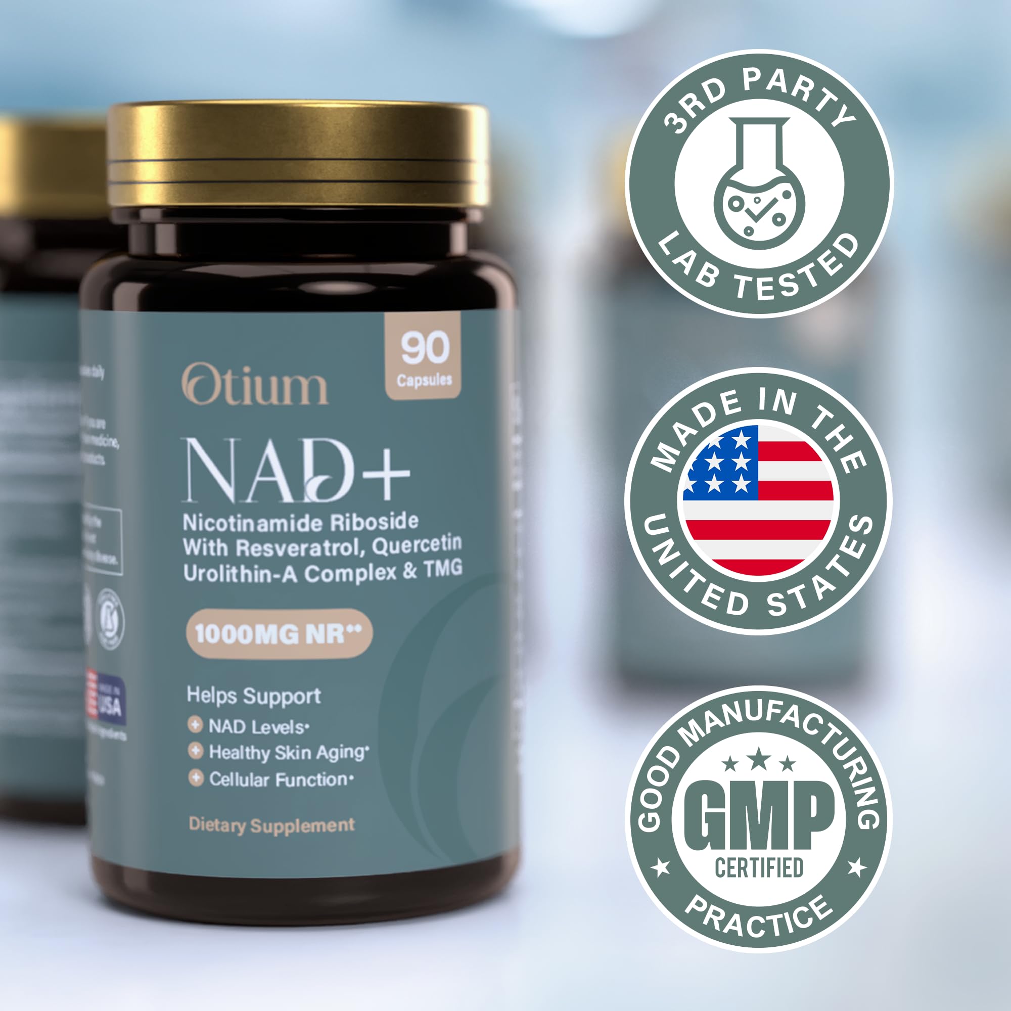 Otium montaje de ingredientes resveratrol y quercetina para apoyo celular