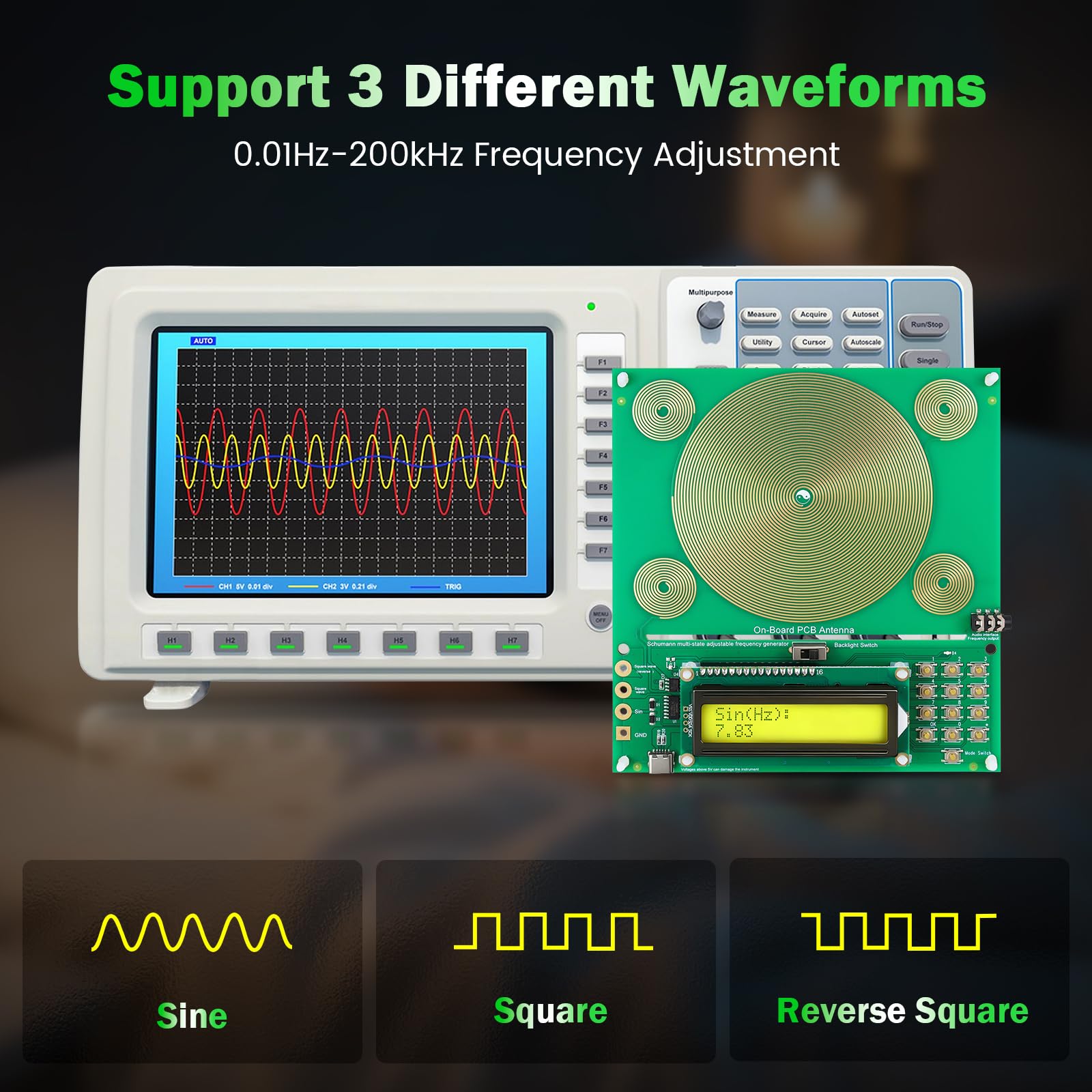 OTXUGK detalle de botones y selector de frecuencia, ajuste preciso