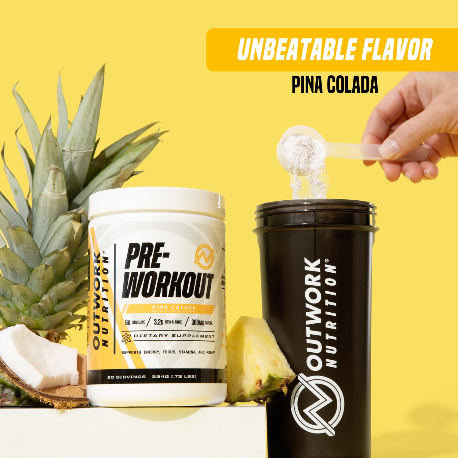 Outwork Nutrition etiqueta con lista de ingredientes transparente y dosis basadas en ciencia
