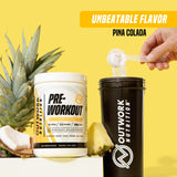 Outwork Nutrition etiqueta con lista de ingredientes transparente y dosis basadas en ciencia