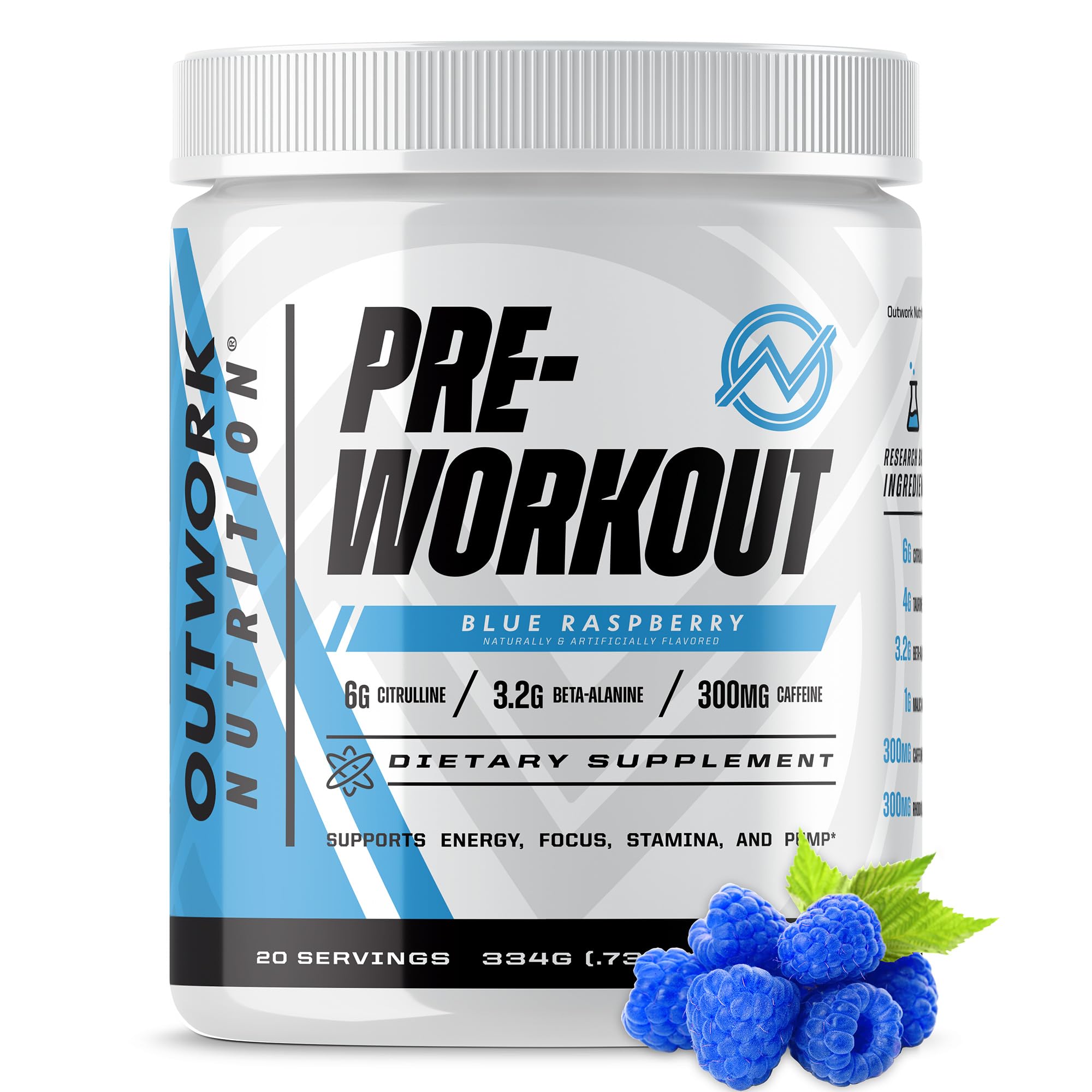 Outwork Nutrition frente del envase mostrando etiqueta y beneficio rendimiento