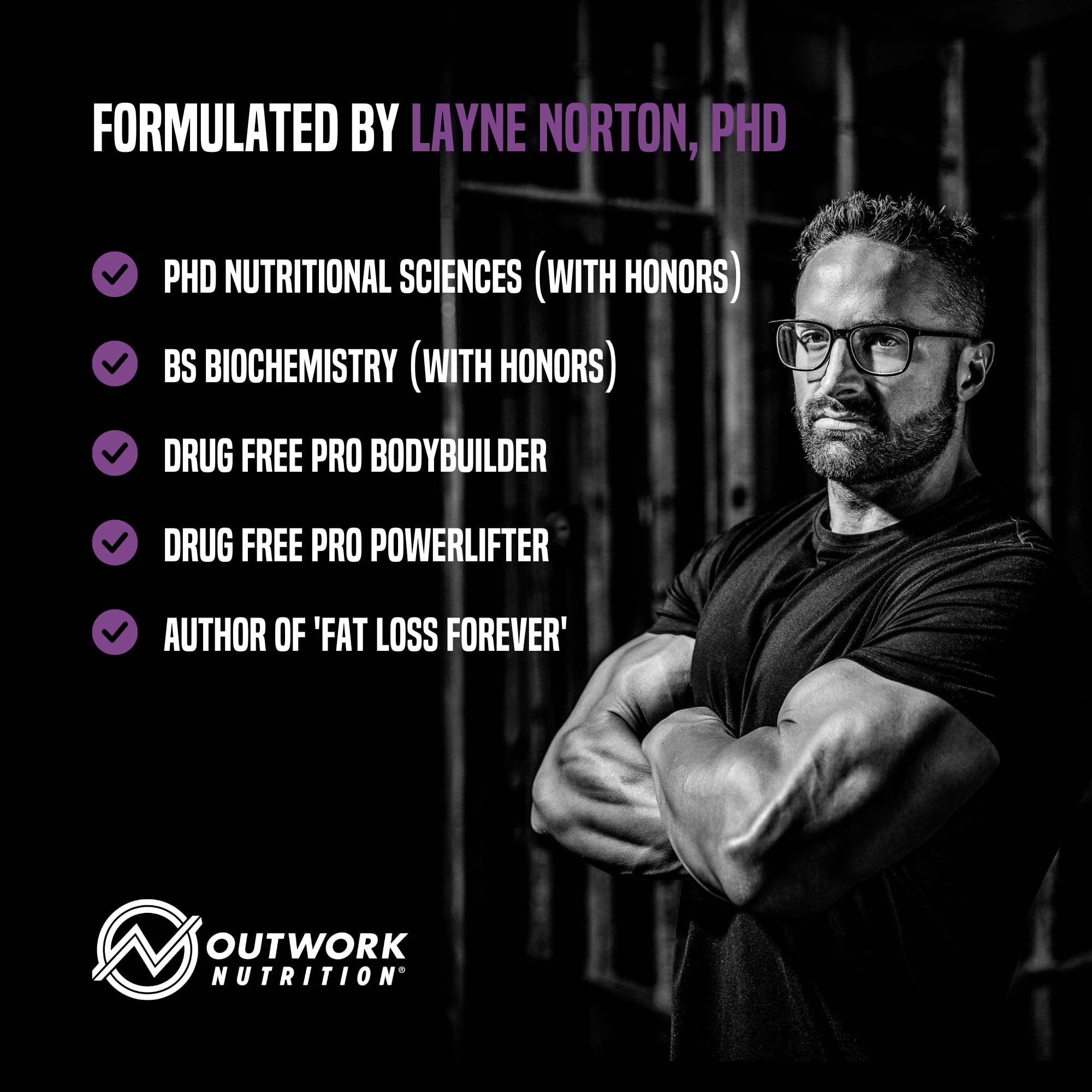 Outwork Nutrition ingredientes alineados mostrando creatina y tart cherry naturales