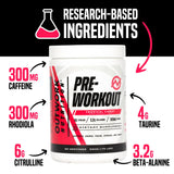 Outwork Nutrition preworkout mezclado en vaso, uso fácil y energía lista