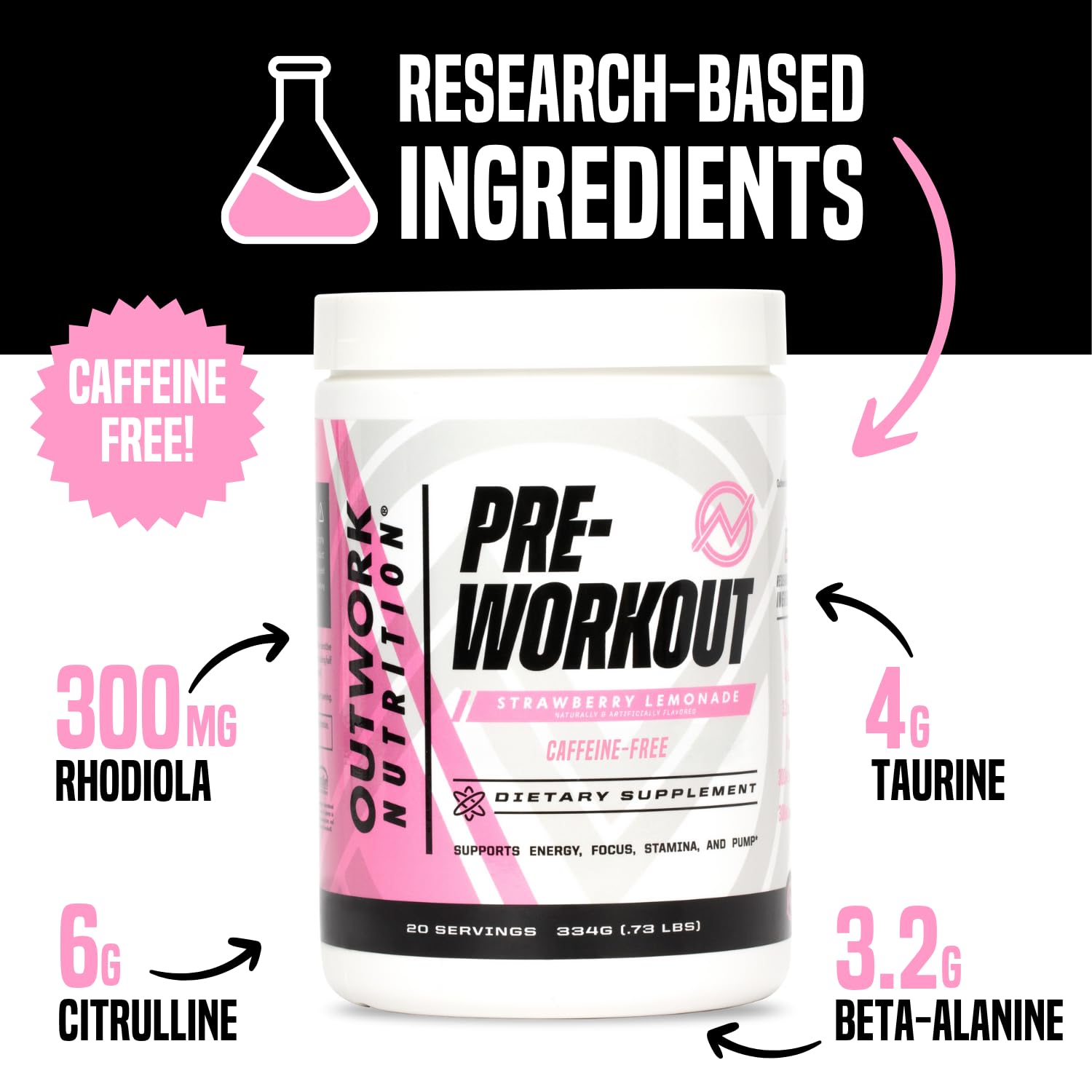 Outwork Nutrition vaso preparado bebida Strawberry Lemonade para uso preentreno