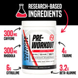 Outwork Nutrition textura del polvo fina para disolución rápida