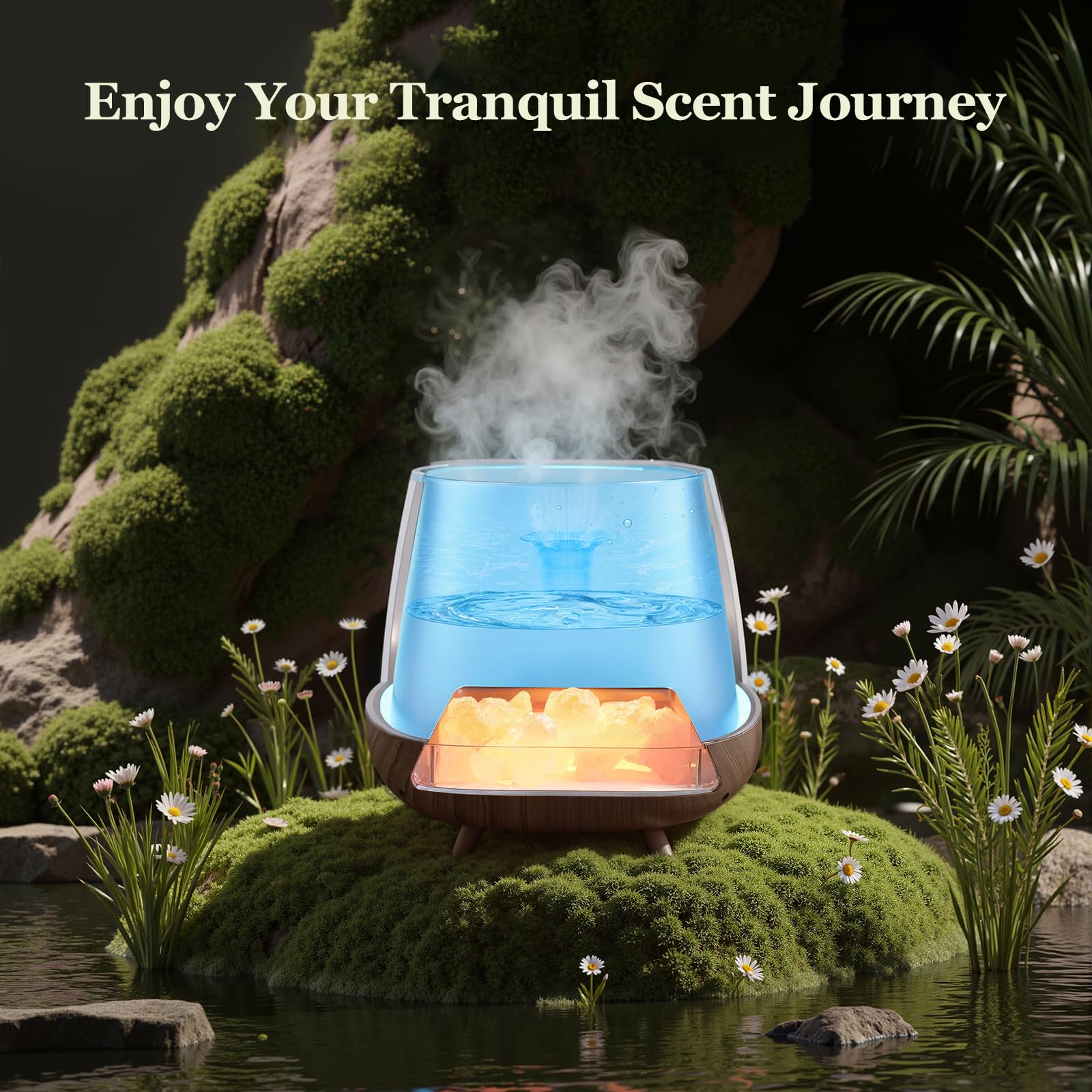 OUWEDW iluminación 9 colores con efecto de llama creando ambiente relajante