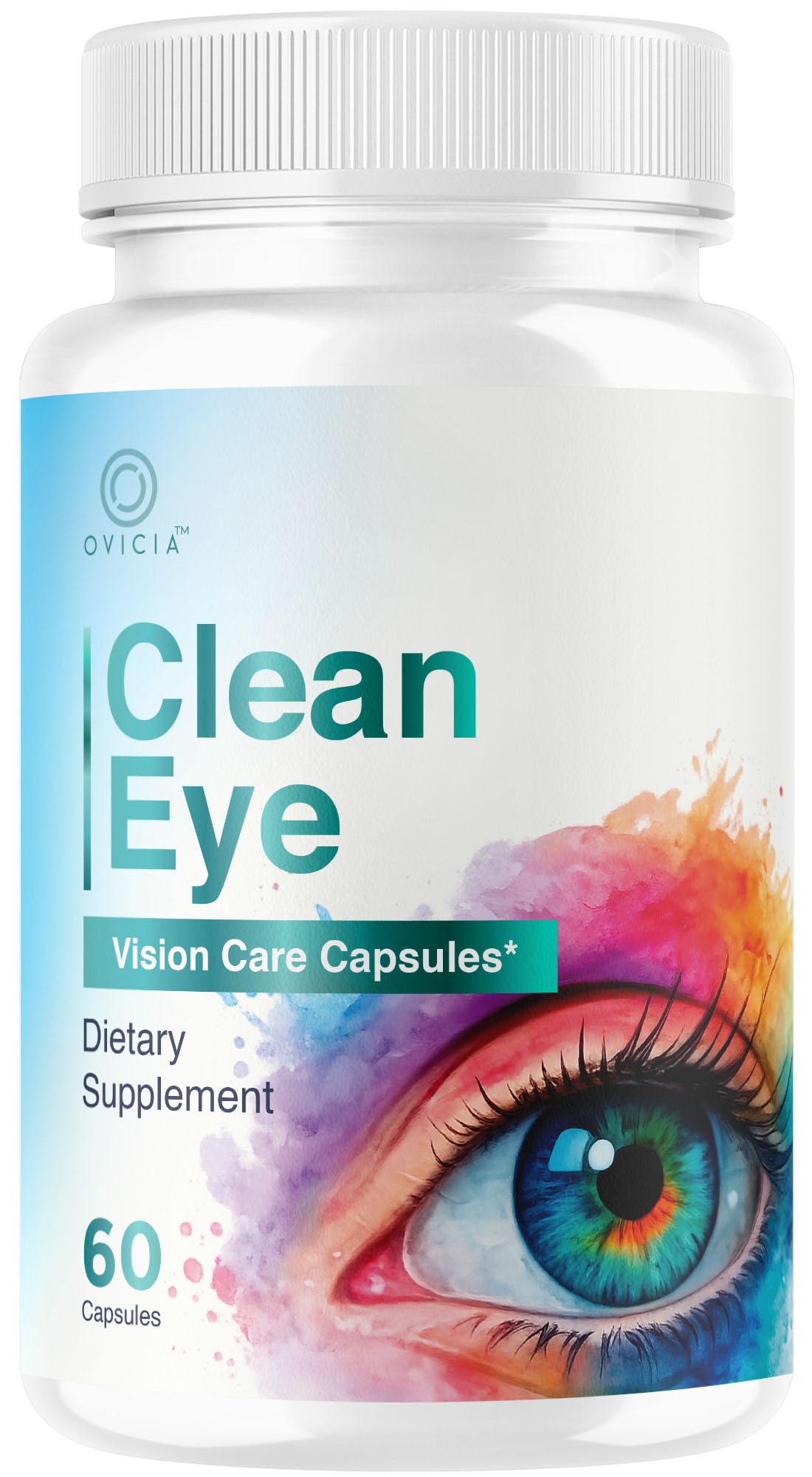 OVICIA envase Clean Eye de frente mostrando diseño y dosis clara
