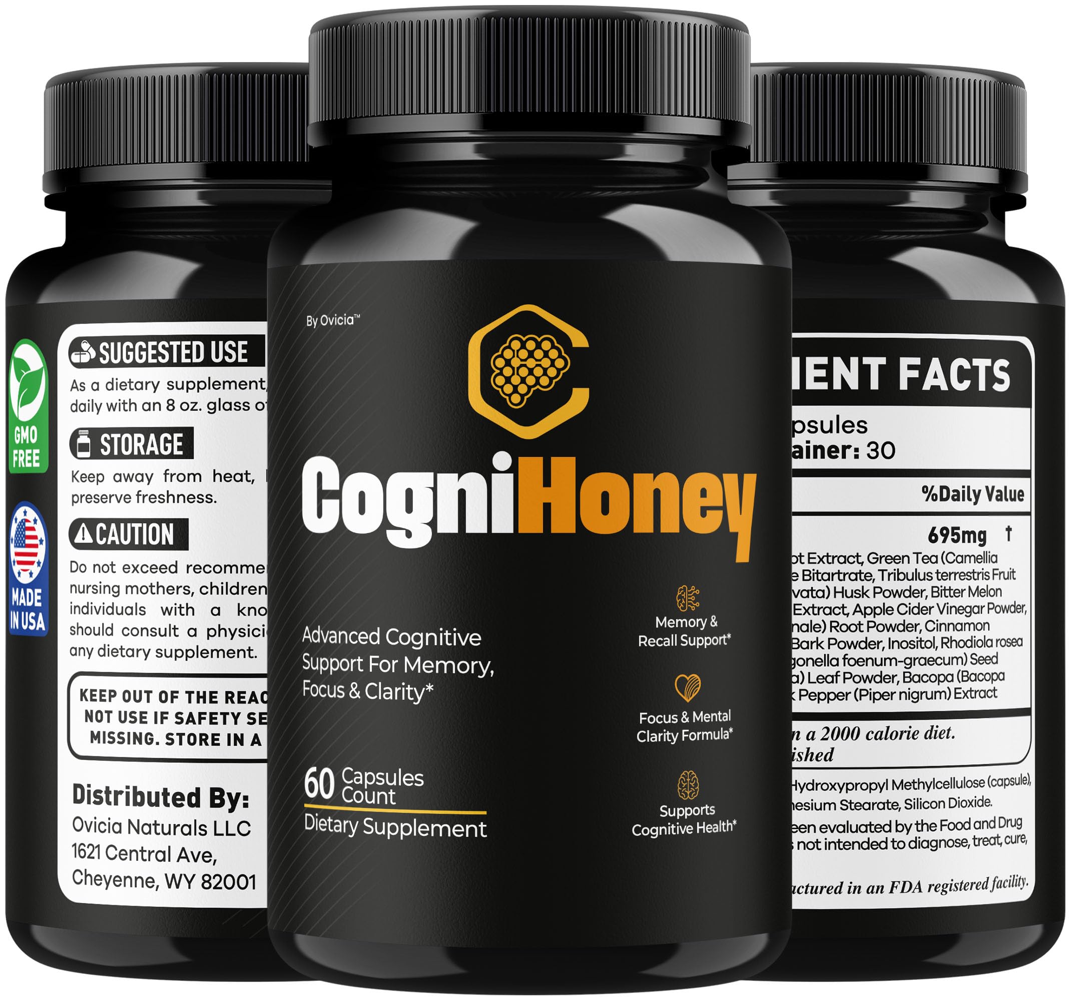 OVICIA CogniHoney escena lifestyle en estudio para uso práctico