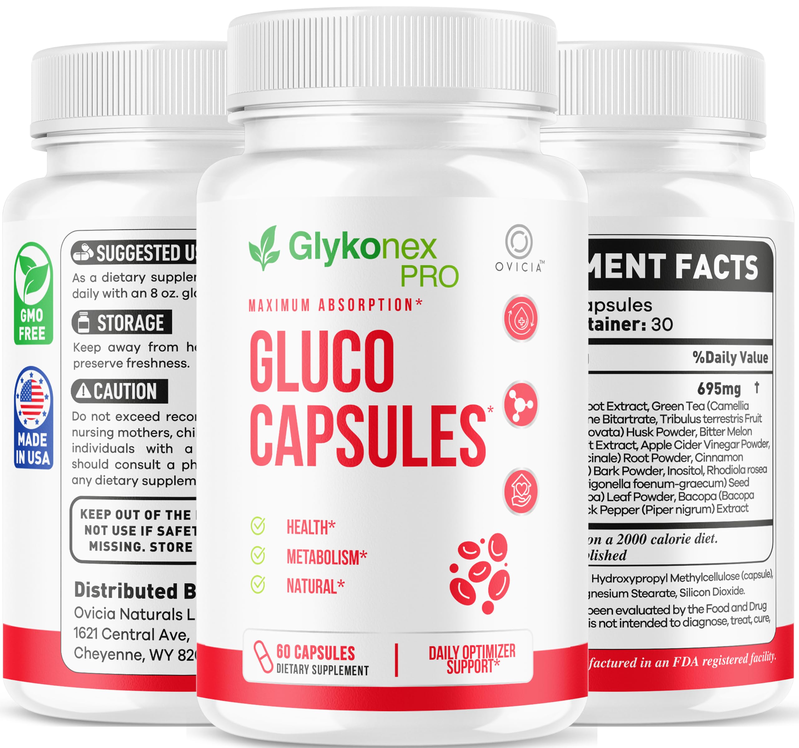 OVICIA estilo de vida activo con Gluco Capsules, beneficio para energía diaria