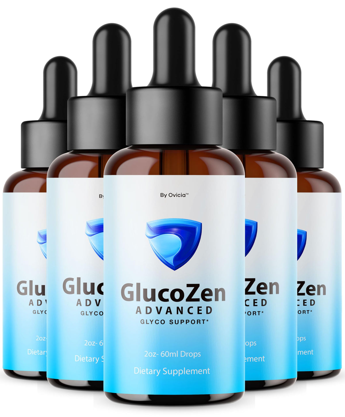 OVICIA Glucozen frontal mostrando diseño del frasco y facilidad de uso
