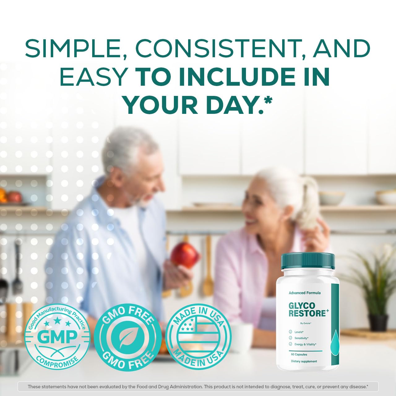 OVICIA Glyco Restore incorporado en una rutina matinal con fruta y libreta