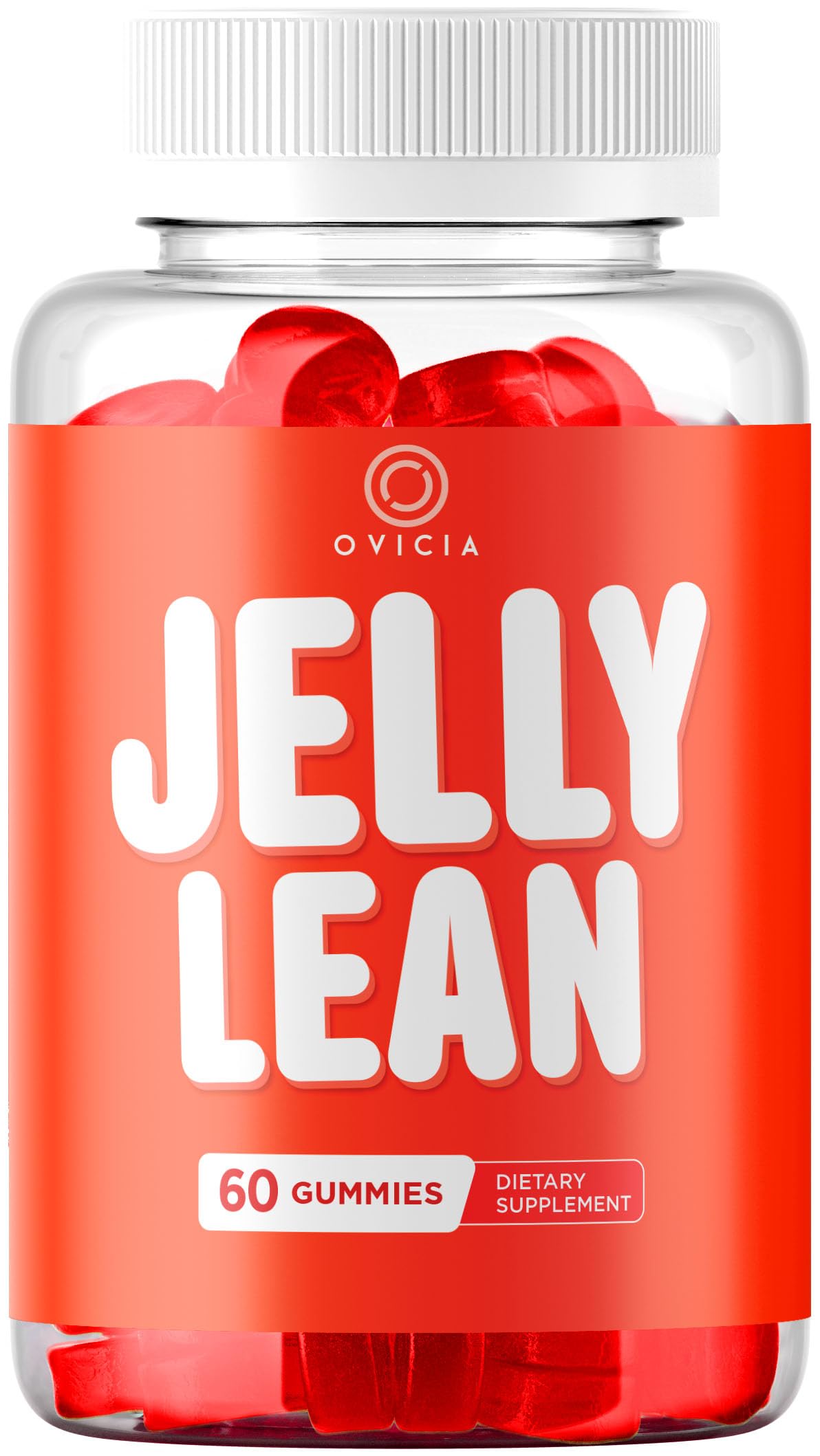OVICIA frasco frontal de Jelly Lean Gummies mostrando el diseño y beneficio práctico